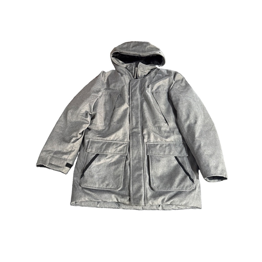 American Eagle Jacket Men's Large Tall‎ Grey Full Zip Hooded Puffer